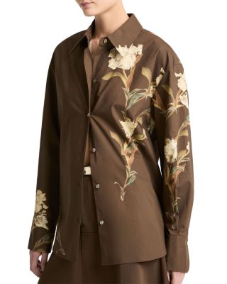 Placement Print Button Front Shirt