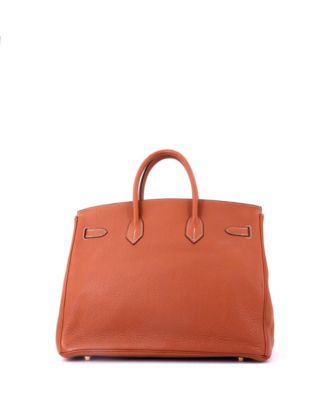 Birkin 35 Handbag Brown Clemence with Gold Hardware