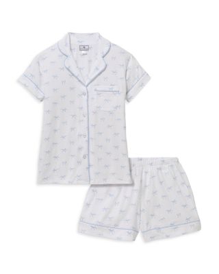 Bow Print Short Sleeve Short Pajama Set