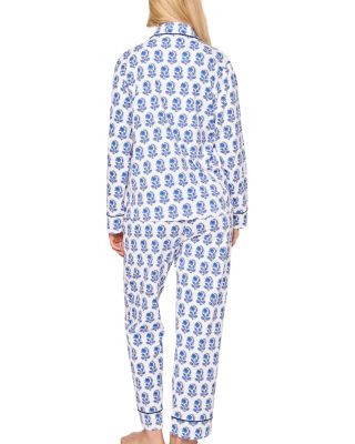 Something Blue Bows Long Pajama Set