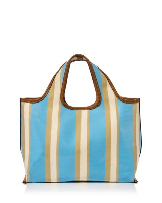 Mini Dual Stripe Canvas Market Tote Bag