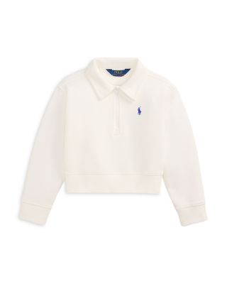 Girls' Double Knit Collared Boxy Sweatshirt - Little Kid