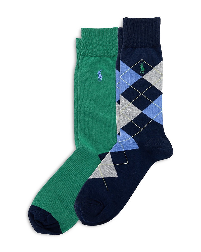 Polo Ralph Lauren Lightweight Argyle Crew Socks, Pack of 2