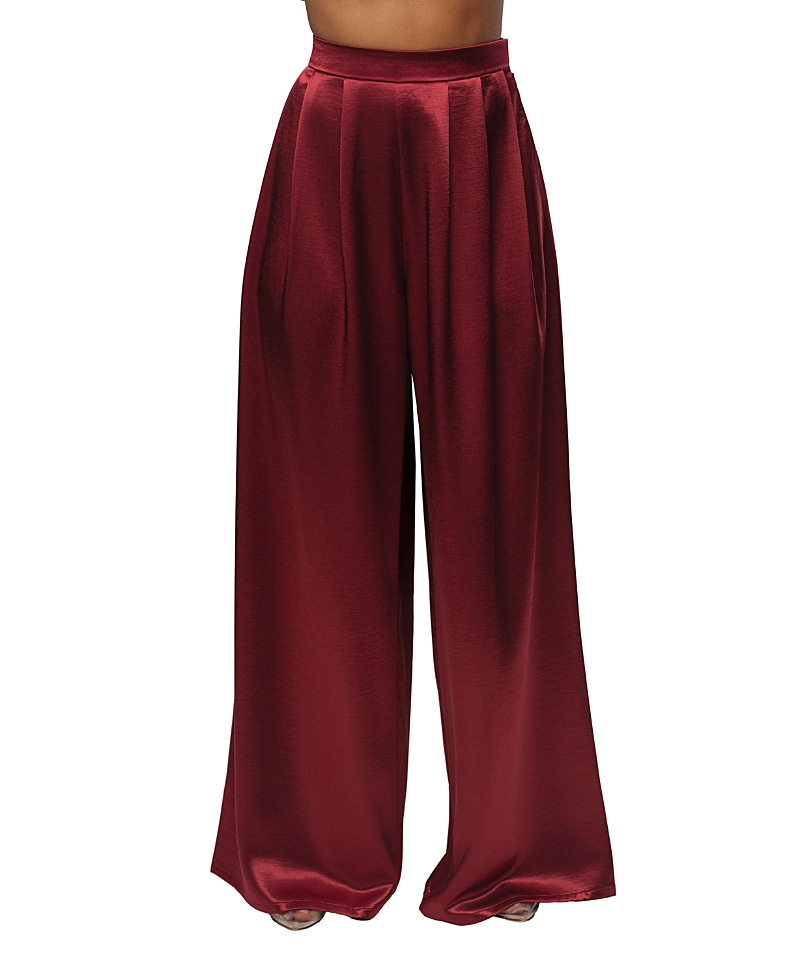 Jluxlabel Satin Bliss Pleated Pant