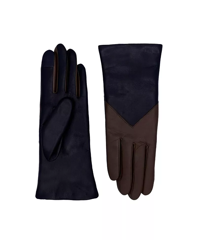 Agnelle Two Colors Meeting in a V Lambskin Glove