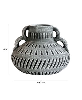 Earthenware Aztec Wide Flower Vase