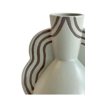 Ceramic Line Art Wavy Vase