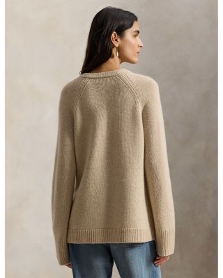 Cashmere Crewneck Cardigan Sweater