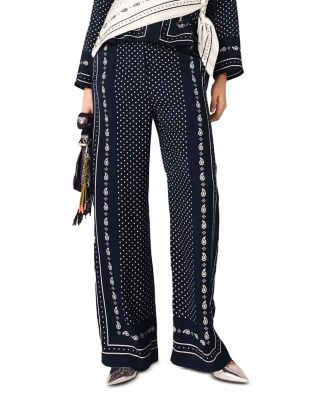 Bandana Print Wide Leg Pants