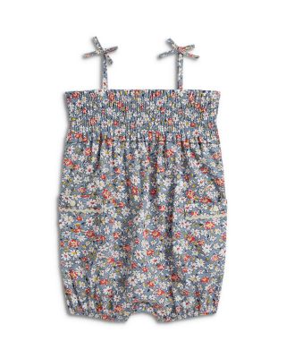 Girls' Floral Smocked Cotton Bubble Shortall - Baby