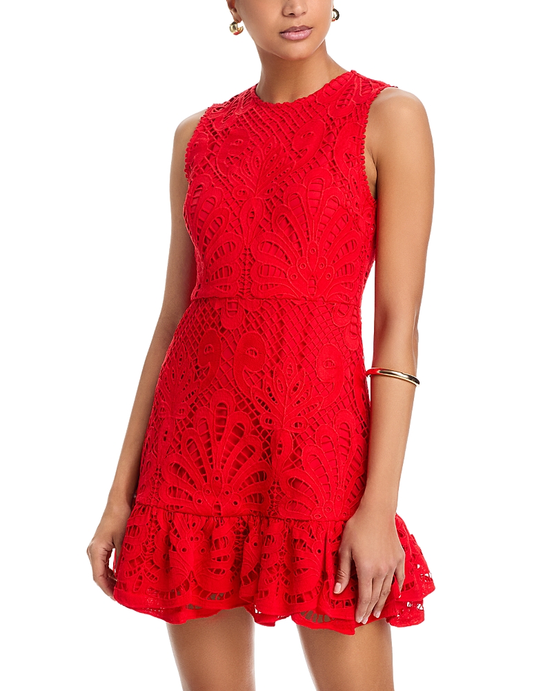 Aqua Lace Flounce Sleeveless Dress - Exclusive