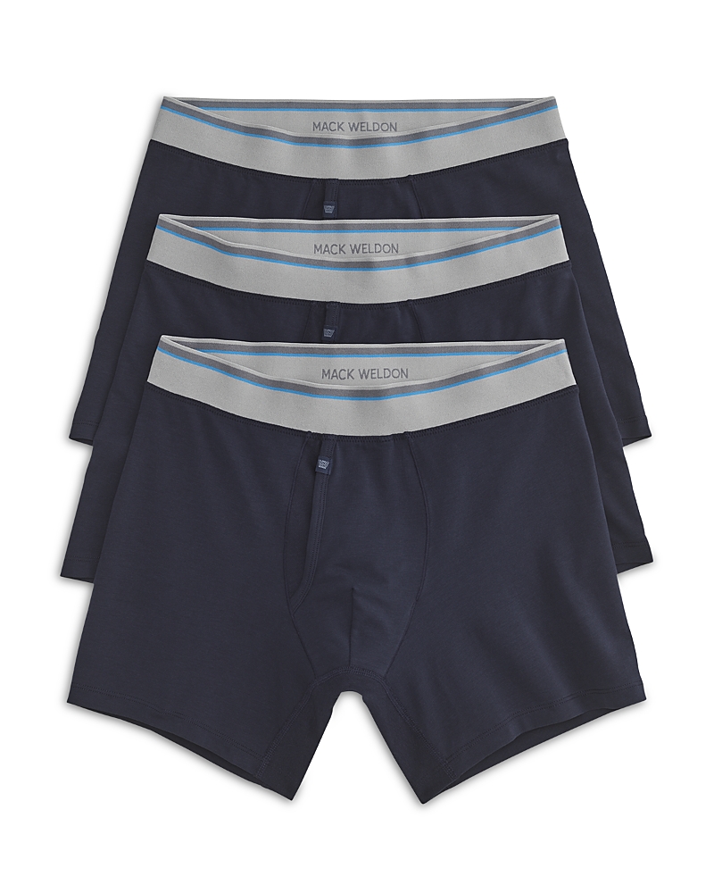 Mack Weldon Pima Stretch Boxer Brief Dean Blue Multi Pack Underwear, Pack of 3