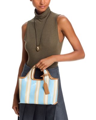 Mini Dual Stripe Canvas Market Tote Bag