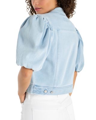 Puff Sleeve Cropped Trucker Jacket