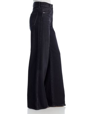 Kasey Mid Rise Wide Leg Jeans in Washed Ony