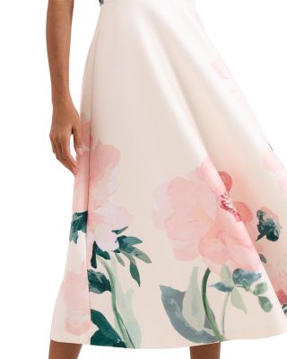 Rakhi Scuba Floral Printed Midi Dress