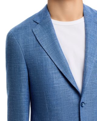 Wool, Silk & Linen Textured Solid Unstructured Slim Fit Sport Coat
