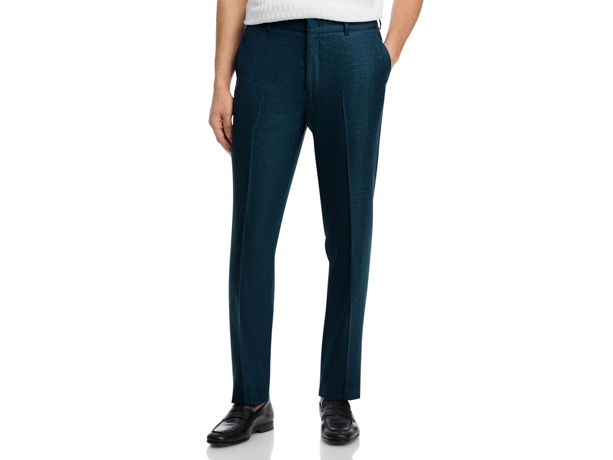 Wool, Silk & Linen Mélange Suit Pants — Image 5