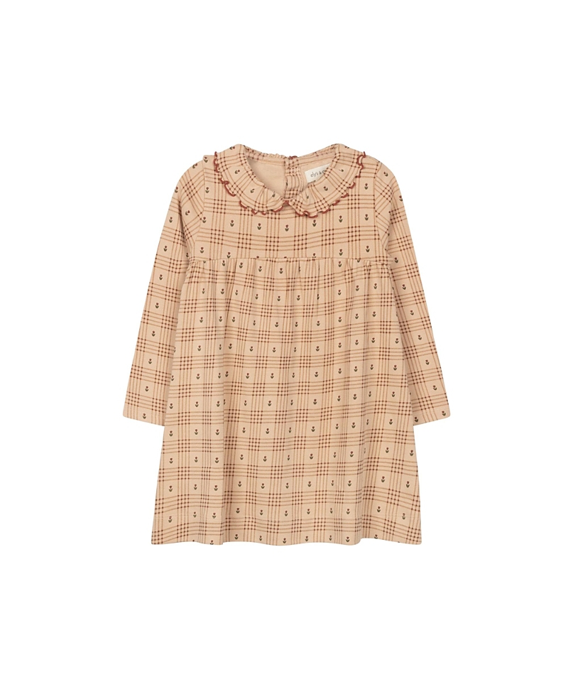 Ely's & Co. Girls' Cotton Floral Plaid Collection Dress - Little Kid, Big Kid