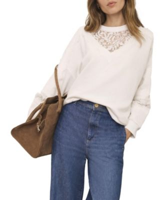  Women's Lace Detail Sweatshirt