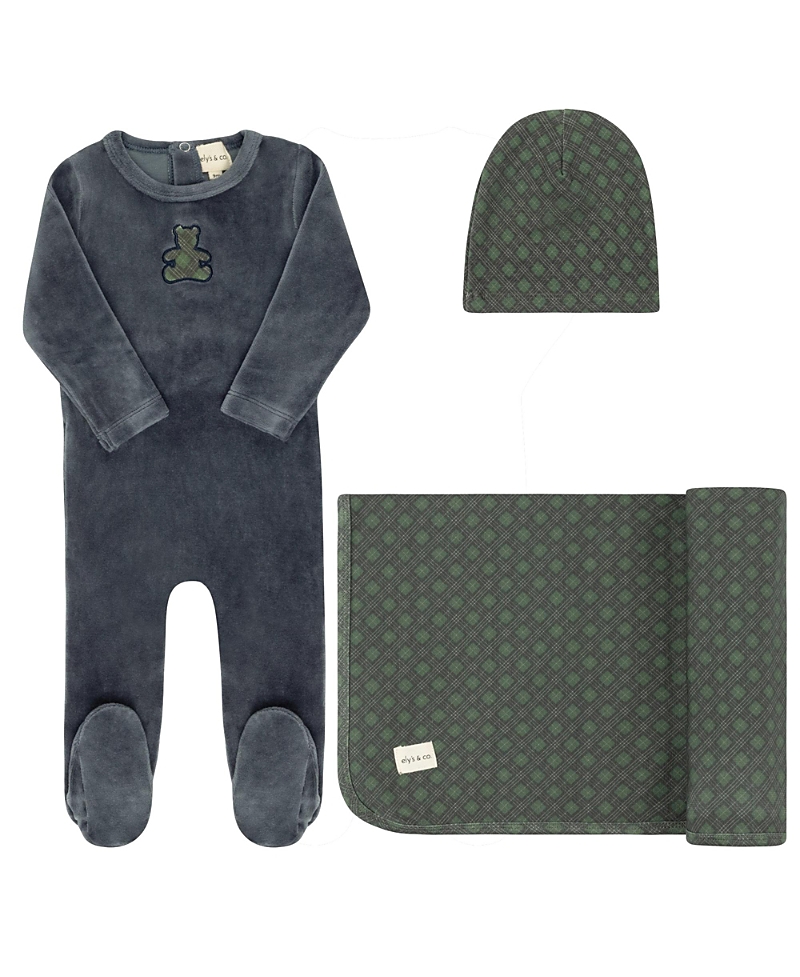 Ely's & Co. Unisex Velour Plaid Bear Collection Take Me Home Set - Baby