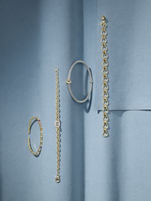 18K Yellow Gold Rainbow Sapphire Baguette & Diamond Bangle Bracelet