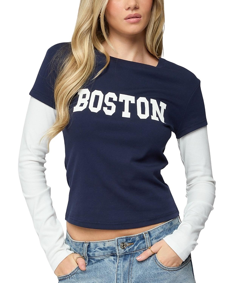Edikted Boston Layered Long Sleeve T Shirt