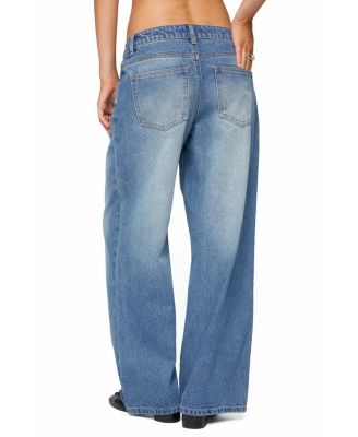  Petite Magda Acid Wash Low Rise Baggy Jeans