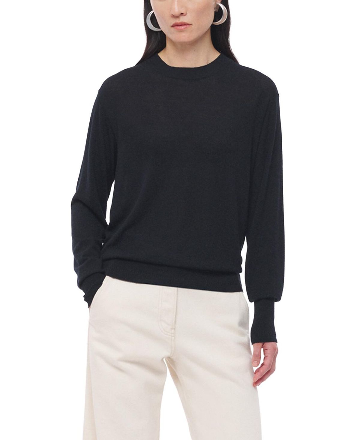 Another Tomorrow Featherweight Crewneck Sweater