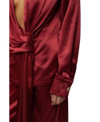  Statement Draped Satin Top