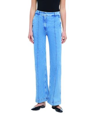  High Waisted Denim Trouser in Light Blue Wash