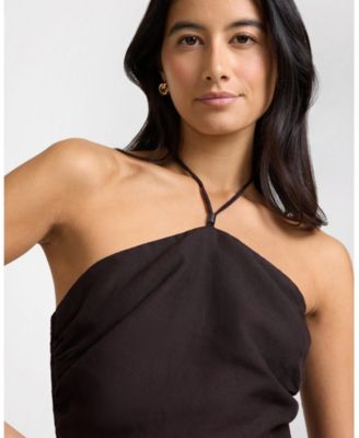  Air Linen Asymmetrical Halter Top
