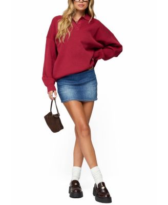 Lorie Oversized Knit Polo Sweater