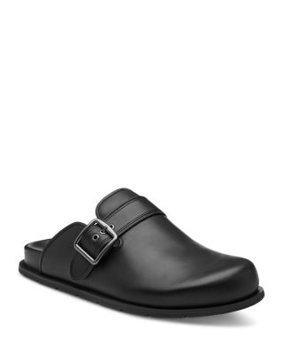 Men's Side Buckle Leather Clog