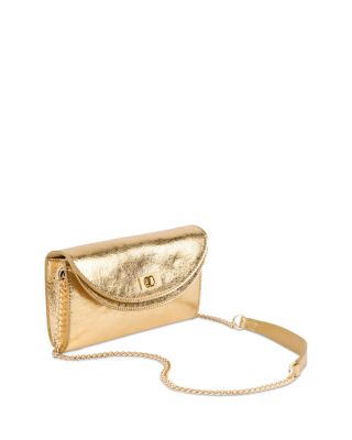 Mambo Metallic Gold Leather Clutch