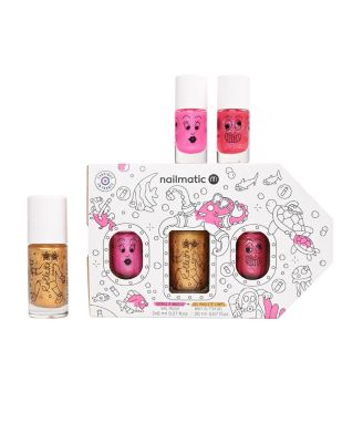 Sissi Pinky and Body Rolette Nail Polish for Kids With Pearly colors, Set of 3 - 5-7 Years