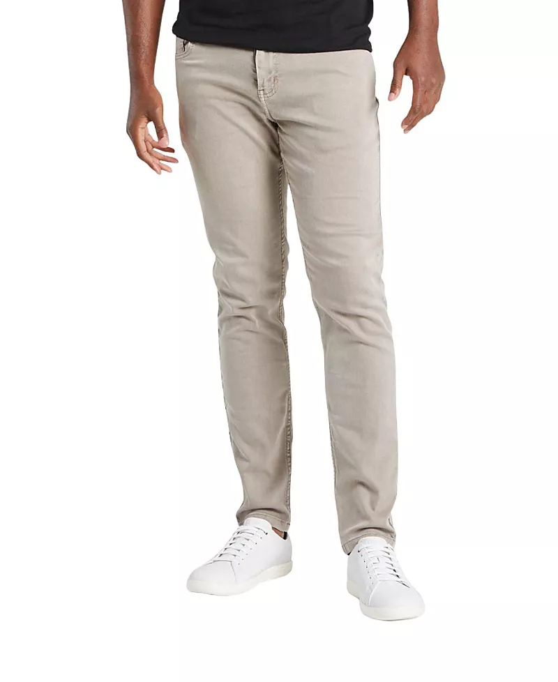 Mugsy Men's Classic Fit Jeans Signature Stretch Denim Tan Wash