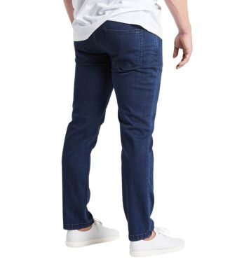 Men's Classic Fit Jeans Signature Stretch Denim Dark Wash Blue