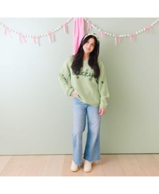 Lucky Shamrock St. Patrick's Day Knit Women's Sweater