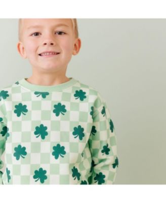 Boys' Shamrock Checkered St. Patrick's Day Sweatshirt - Little Kid, Big Kid
