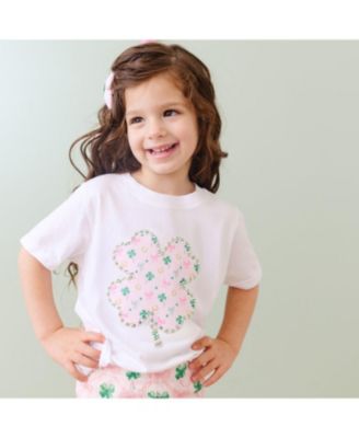 Girls' Ditsy Shamrock Patch St. Patrick's Day Short Sleeve T-Shirt - Baby, Little Kid
