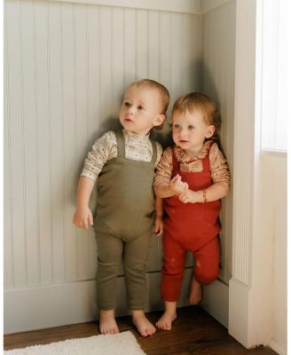 Unisex Cotton Floral Plaid Collection Bodysuit + Overalls - Baby, Little Kid