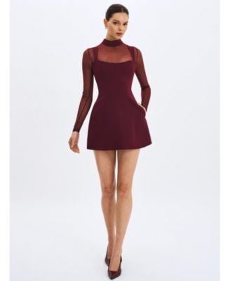  Natasha Faux Two-Piece Turtleneck Mini Dress