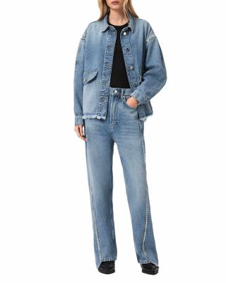 Frankie Mid Rise Studded Jeans in Vintage Indigo