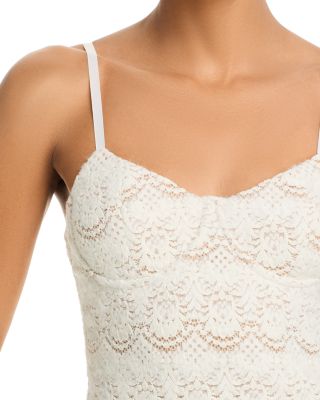 Scallop Stretch Lace Midi Dress - Exclusive 