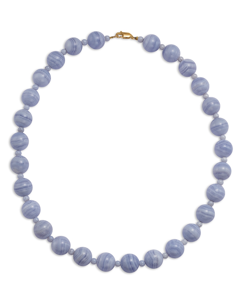 Bloomingdale's Fine Collection Blue Lace Agate Beaded Necklace in 14K Yellow Gold, 18