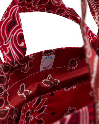 Sac Picnic Large Red Paisley Cotton Shoulder Bag