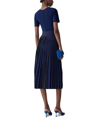 Bead Embroidered Short Sleeve Dress