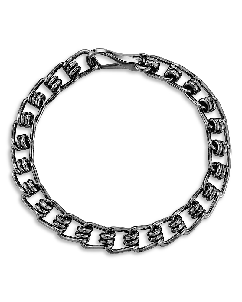 Walters Faith Men's Sterling Silver Black Rhodium Huxley Coil Link Bracelet