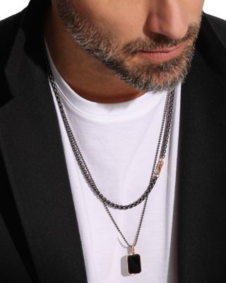 Sterling Silver Garnett Chain Link Necklace, 22"